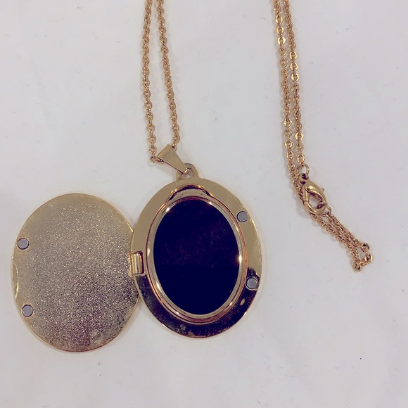 Fleur de Lis gold and white enamel locket - Picture 3 of 5